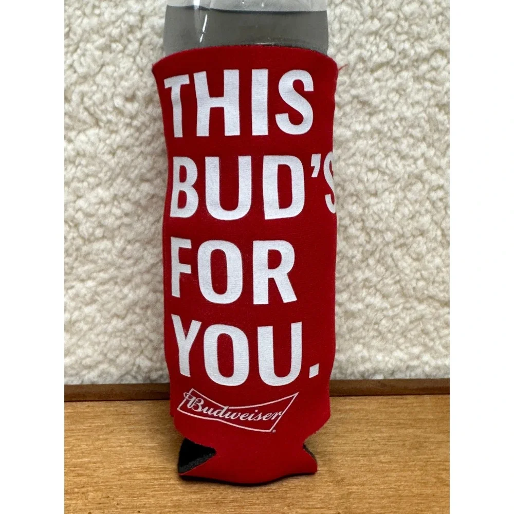 Budweiser Bottle Koozie Red This Bud's For You Insulated Sleeve Longneck